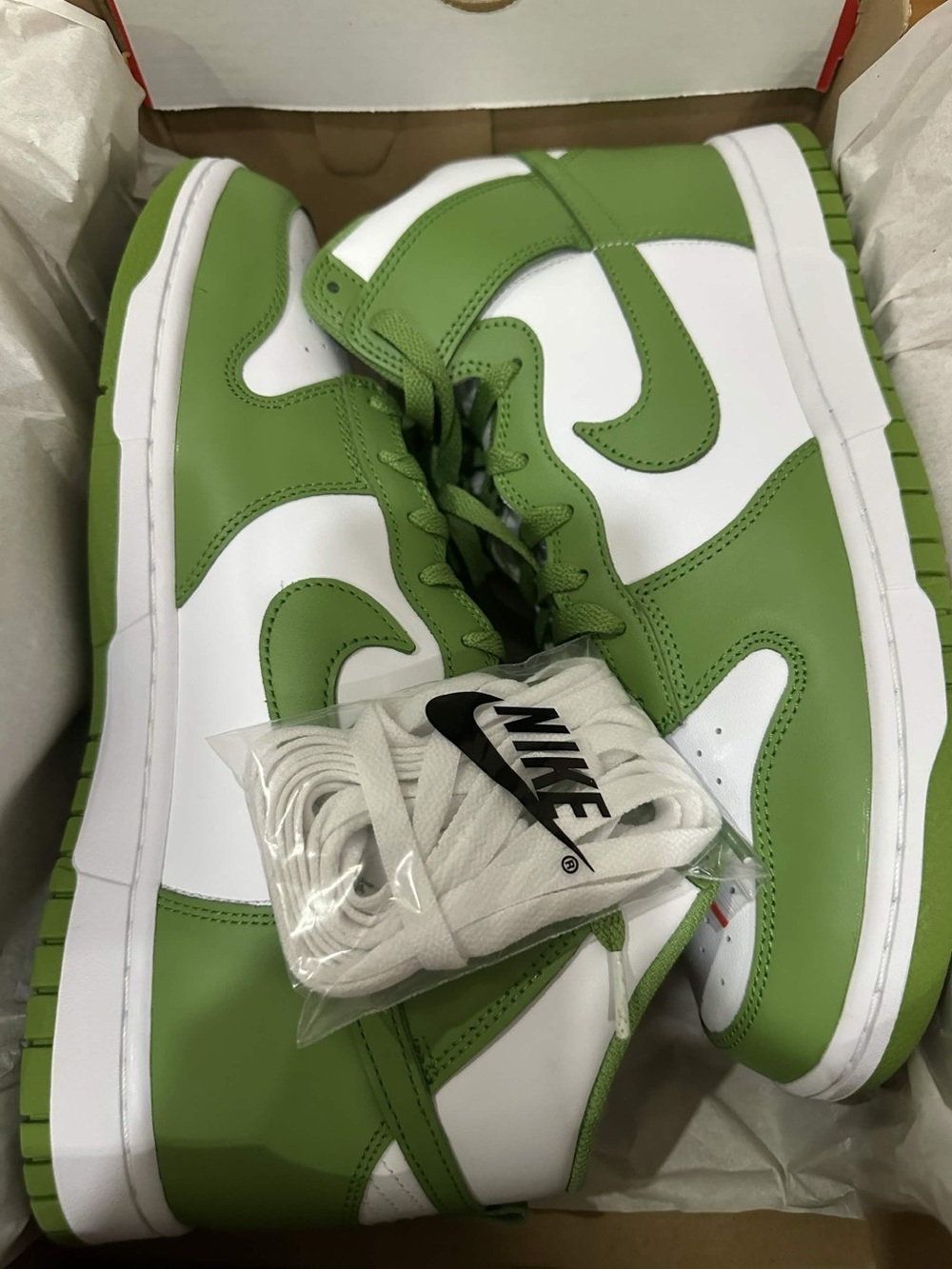 *Slightly Used* Nike Dunk High Men White Green (DV0829-101) Size 12 - Picture 4 of 11
